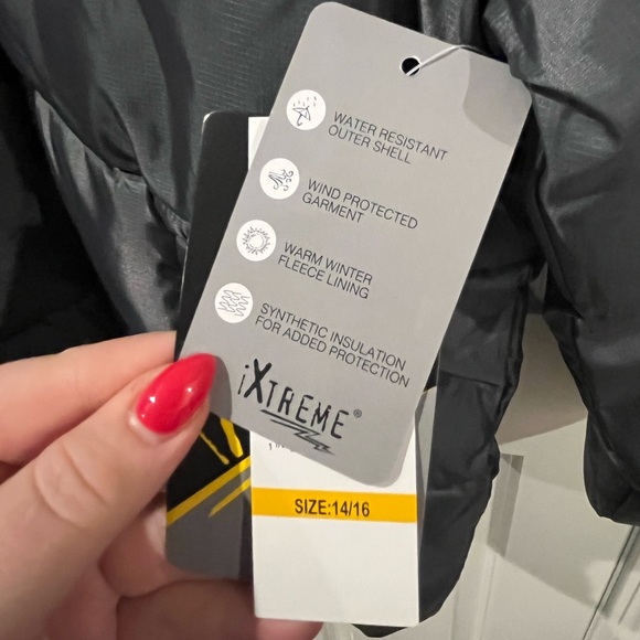 NEW - Boys Large (14/16) Polar Fleece Lined Water Repellent Winter Coat - Picture 4 of 6